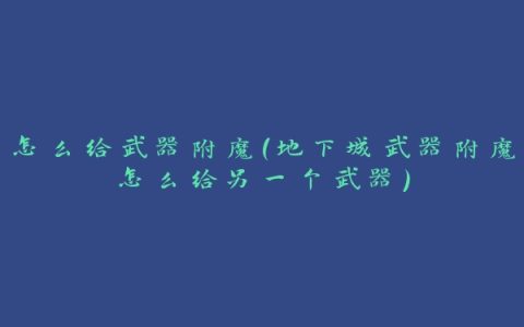 怎么给武器附魔(地下城武器附魔怎么给另一个武器)