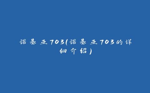 诺基亚703(诺基亚703的详细介绍)