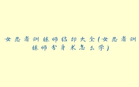 女忍者训练师结印大全(女忍者训练师分身术怎么学)