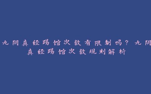 九阴真经踢馆次数有限制吗？九阴真经踢馆次数规则解析