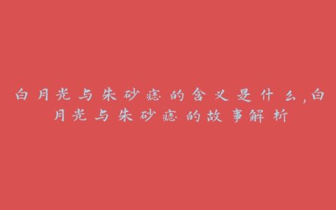 白月光与朱砂痣的含义是什么,白月光与朱砂痣的故事解析